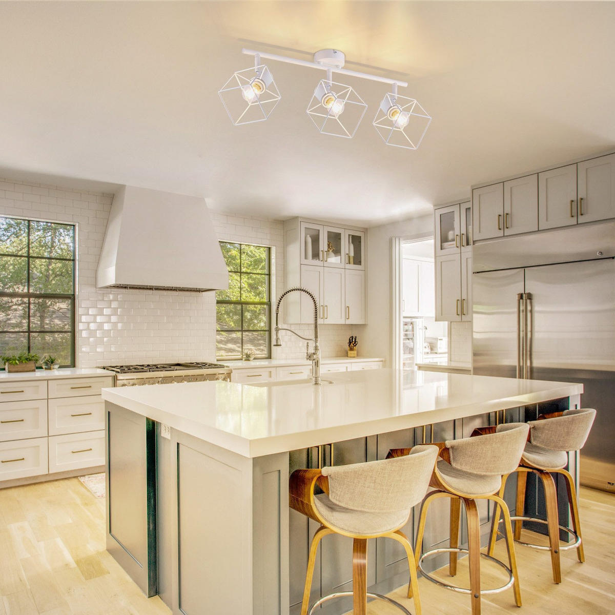 STRAHLER Fürth 3-flammig 48/10/17 cm - Weiß, Metall (48/10/17cm) - Nettlife