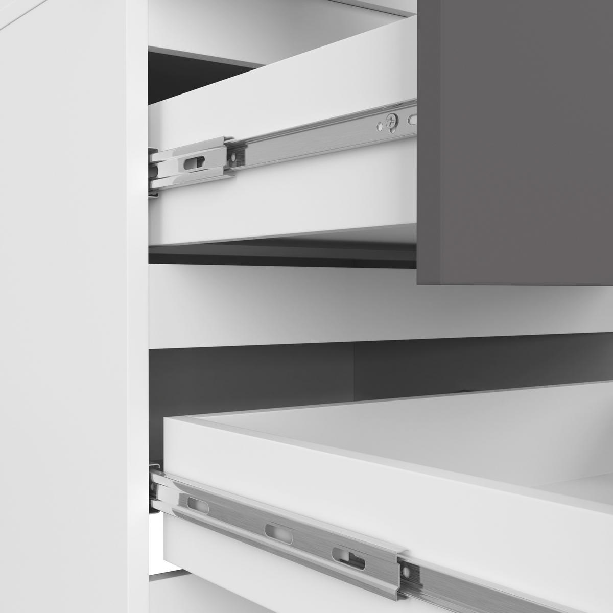 KLEIDERSCHRANK Weiß, Grau 60x51x180 cm - Graphitfarben/Weiß, Holzwerkstoff (60/180/51cm) - Akord