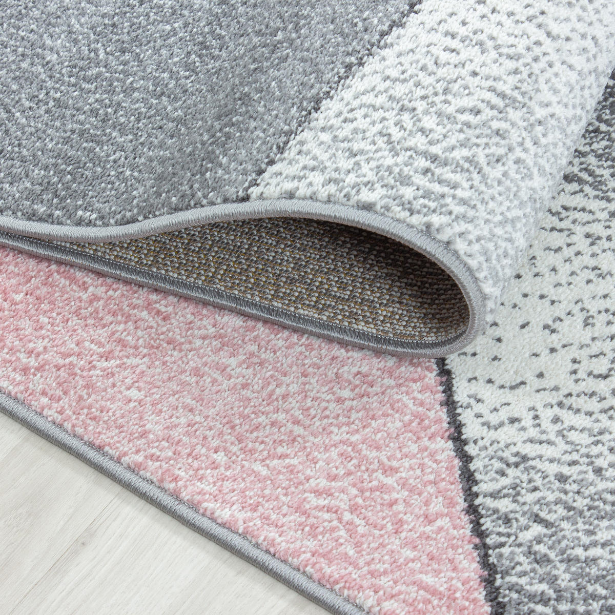 TEPPICH Kurzflor Geometrisch Polypropylen Wohnzimmer Pink Läufer 80x150 - Rosa, Textil (80/150cm) - KADIMA DESIGN