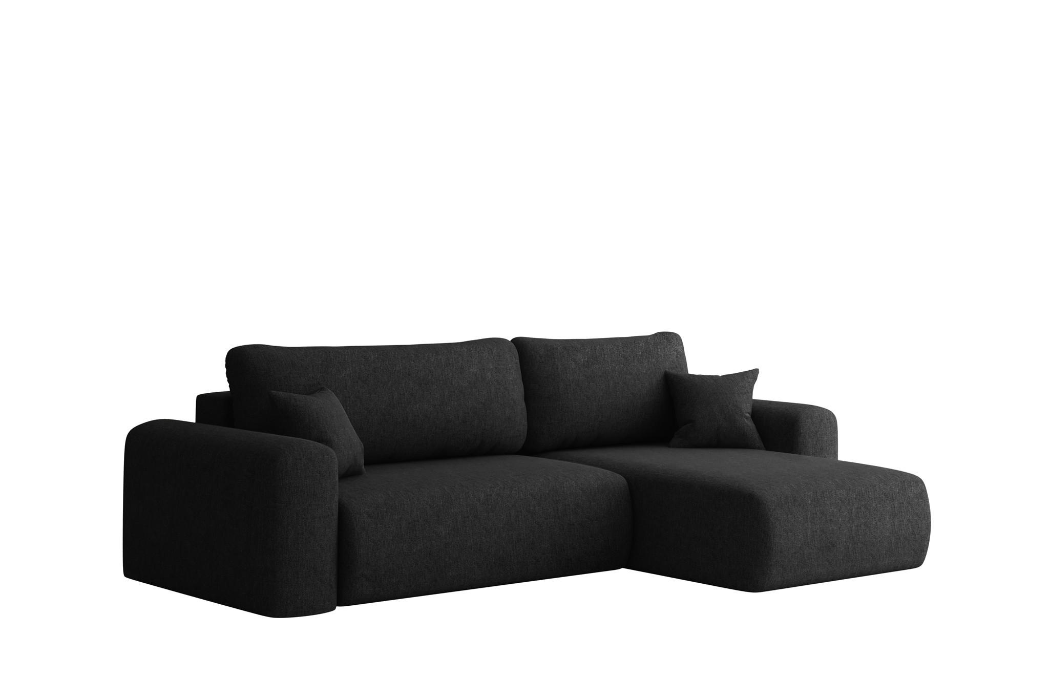 ECKSOFA Flora In Verita - Schwarz, Holzwerkstoff/Textil (272/145cm) - Fun Möbel