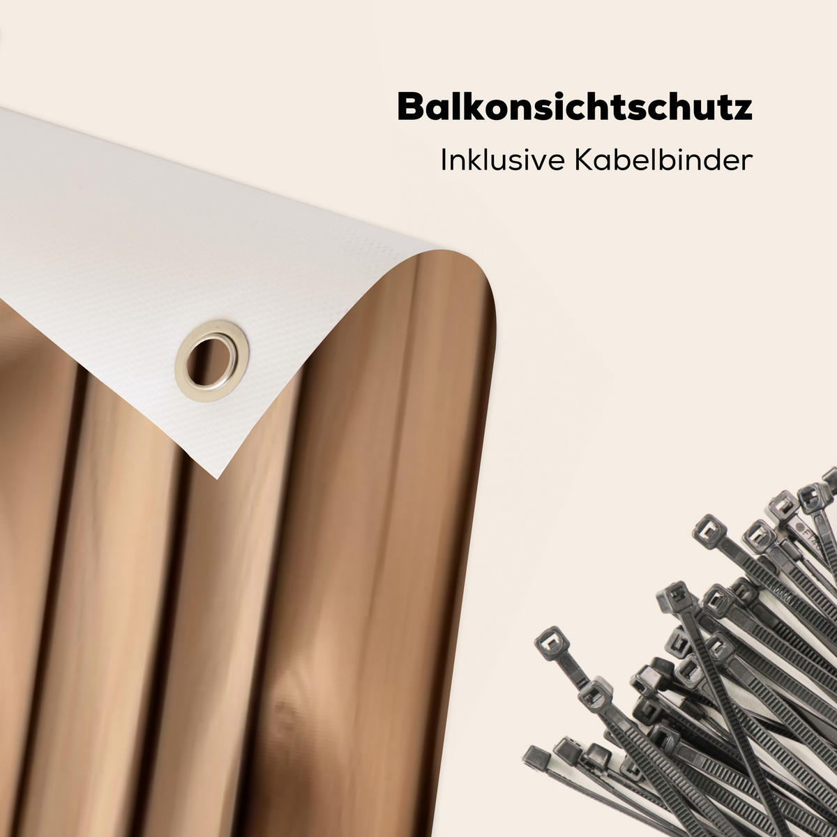 BALKON-SICHTSCHUTZ Holz - Stiel - Hellbraun - Ahornfarben, Kunststoff (500/110cm) - MuchoWow