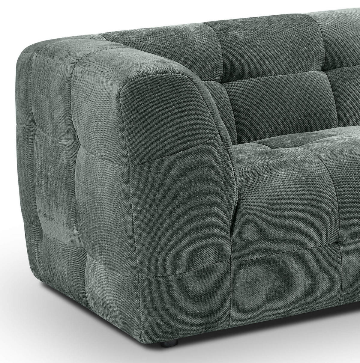 SOFA petrol Strukturstoff, Couch 2,5-Sitzer 217 cm mit Steppoptik - Petrol, Holz/Textil (217/72/96cm) - Inn.Furn