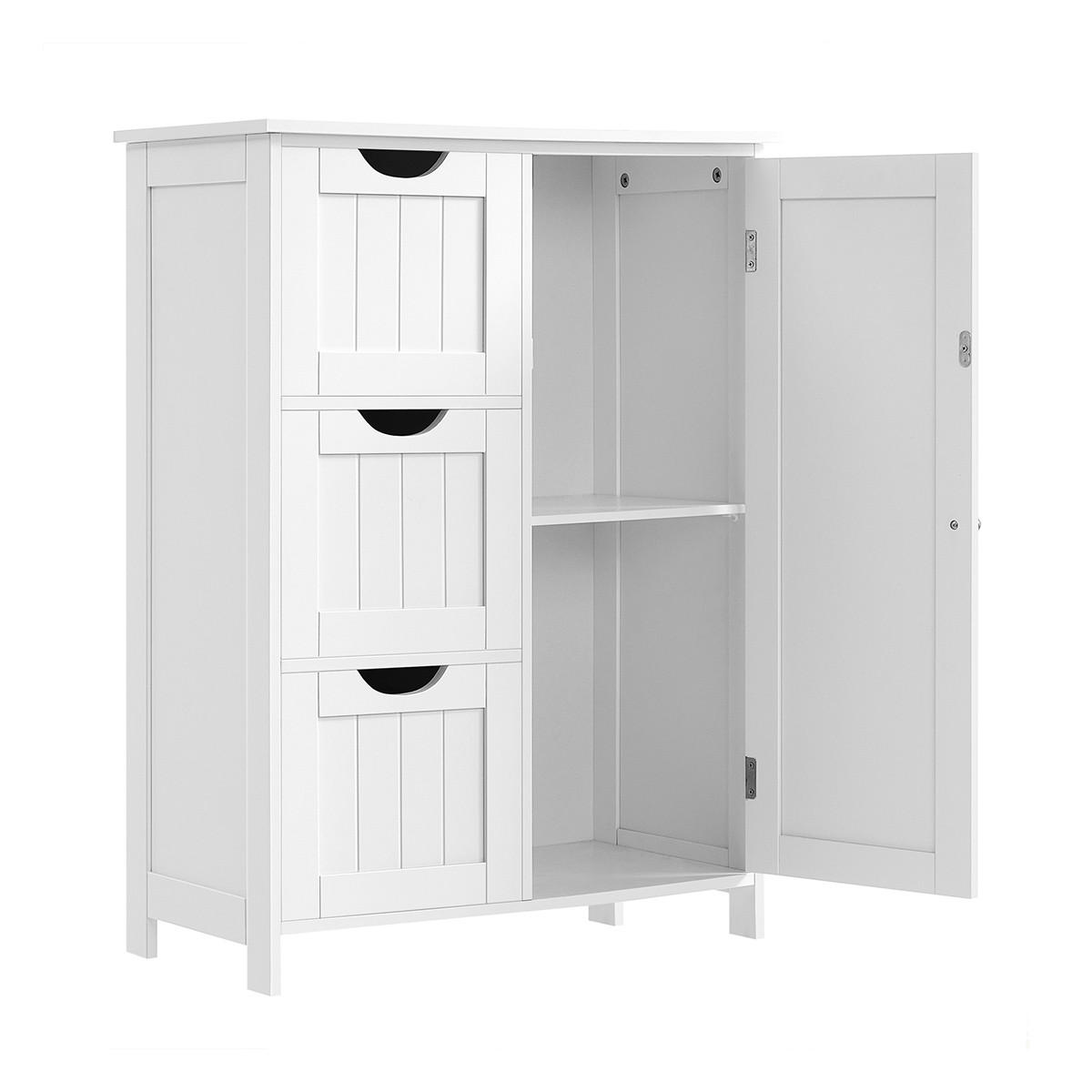 BADEZIMMERSCHRANK mit Doppelspiegeltür, Wandschrank, Aufbewahrungsschrank, wandmontierter Aufbewahrungsschrank, höhenverstellbare Regale, 56 x 13 x 58 - Weiß, Holzwerkstoff (30/81/88cm) - Calicosy