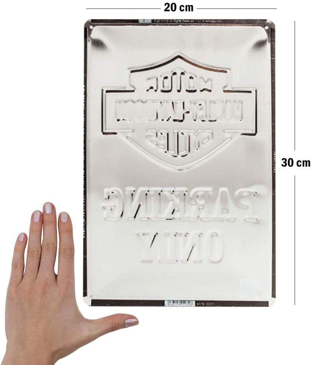BLECHSCHILD 20/30 cm Harley-Davidson Parking Only - Multicolor, Metall (20/30/0.2cm) - Nostalgic-Art