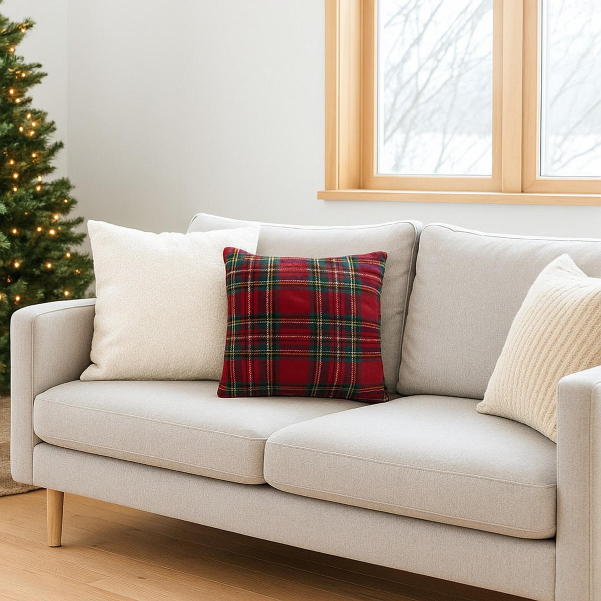 WEIHNACHTSKISSEN Klaus 45/45 cm - Rot, Textil (45/45cm)