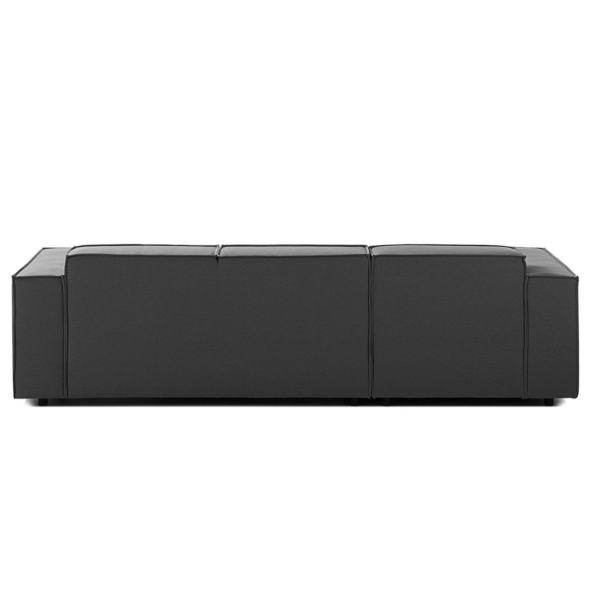 ECKSOFA mit Longchair - Anthrazit/Schwarz, Kunststoff/Textil (260/177cm) - home24