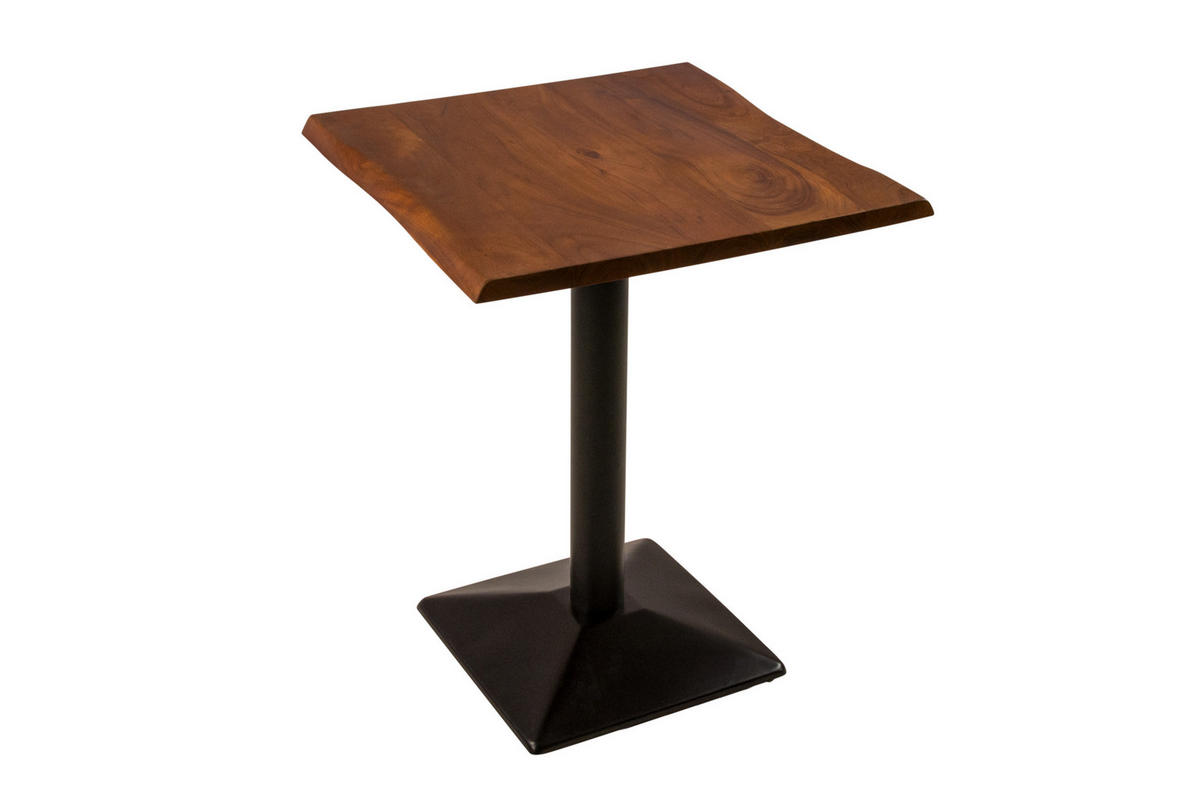 BISTROTISCH IRIS - Schwarz/Braun, Holz/Metall (70/70/76cm) - SAM