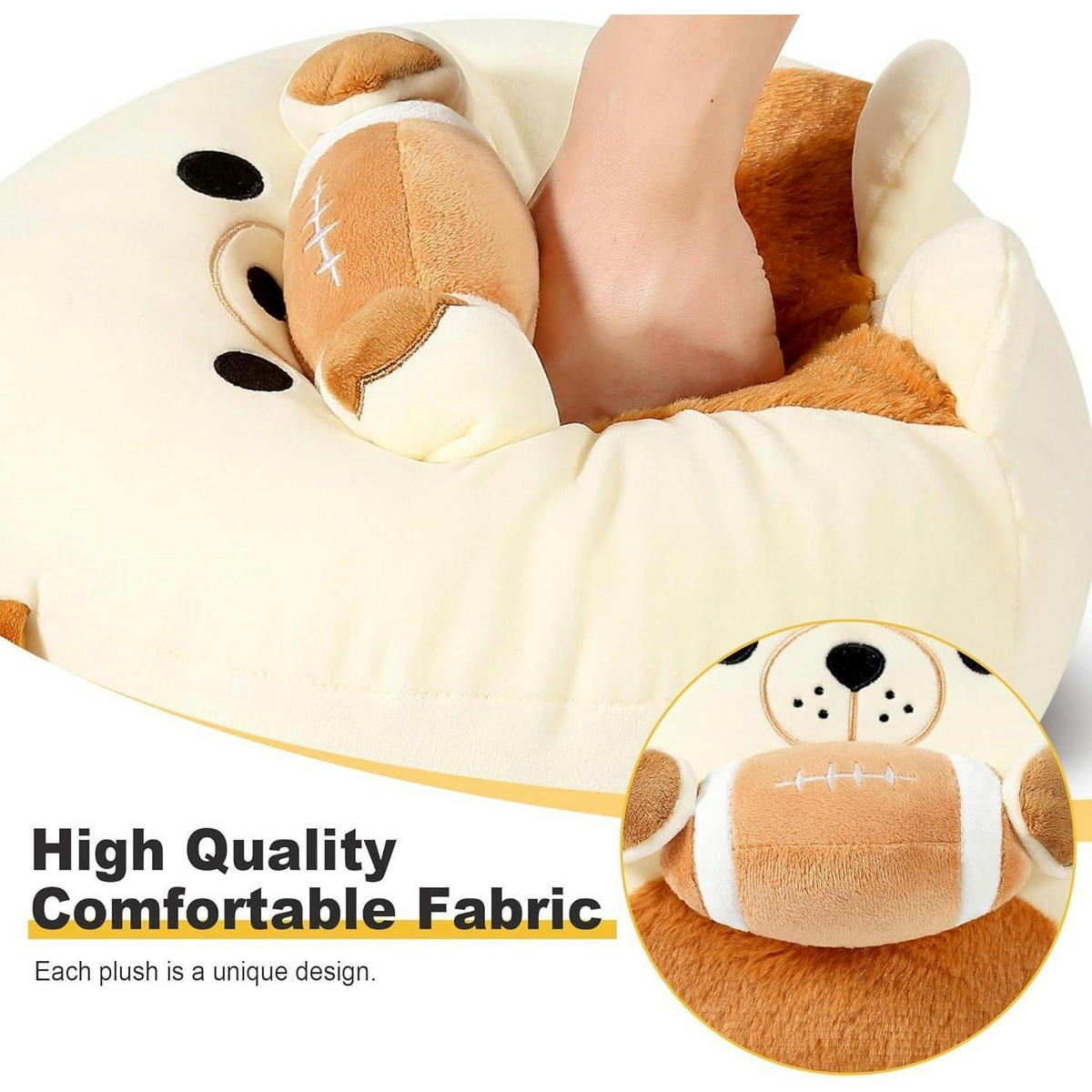 PLÜSCHTIER Bulldogge mit Rugbyball 30 cm - Multicolor, Textil (30/30cm)