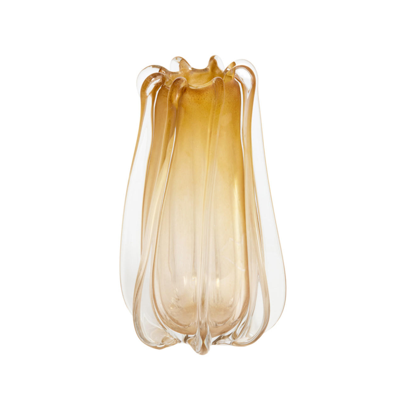 VASE Mirola - Weiß - 19/19/31 cm - Weiß, Glas (31cm) - Light & Living