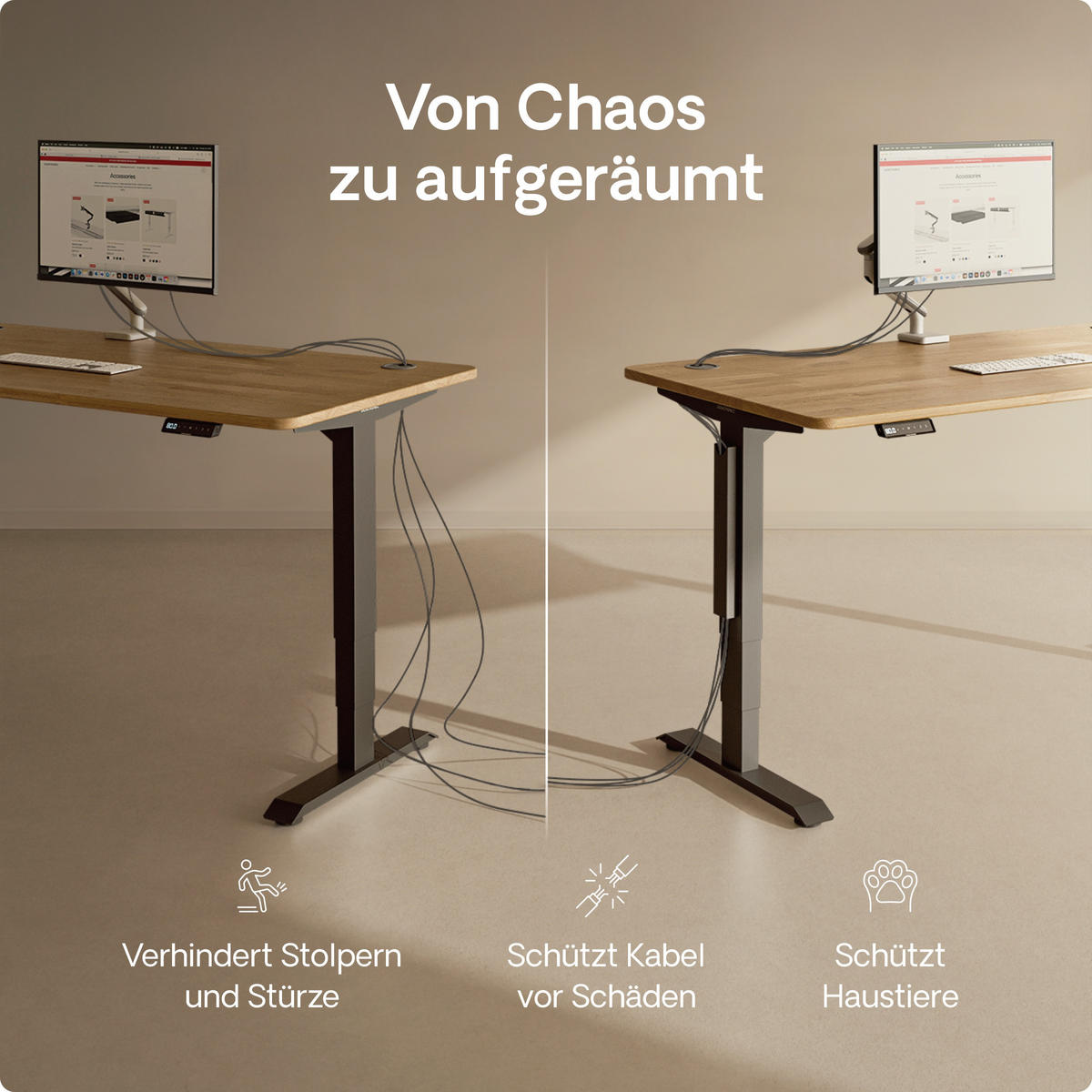 MAGNETISCHER Kabelkanal Schreibtisch Schwarz, 37x5x2,5cm - Schwarz, Metall (37/5/2.5cm) - Desktronic