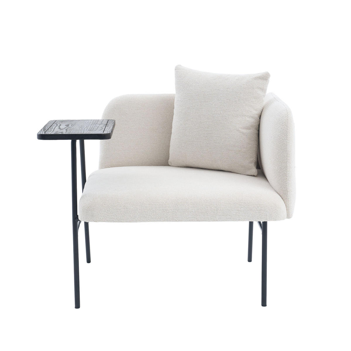 SESSEL mit Beistelltisch und zwei Staufächern, DE-42263, Beige - Beige, Metall (86/71/72cm) - ComfortXL