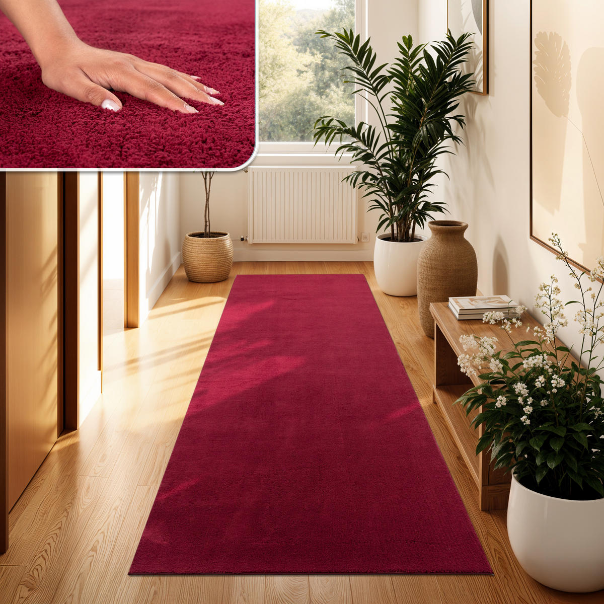 KURZFLORTEPPICH 80/300 cm Cadiz 630 - Rot, Textil (80/300cm) - Paco Home