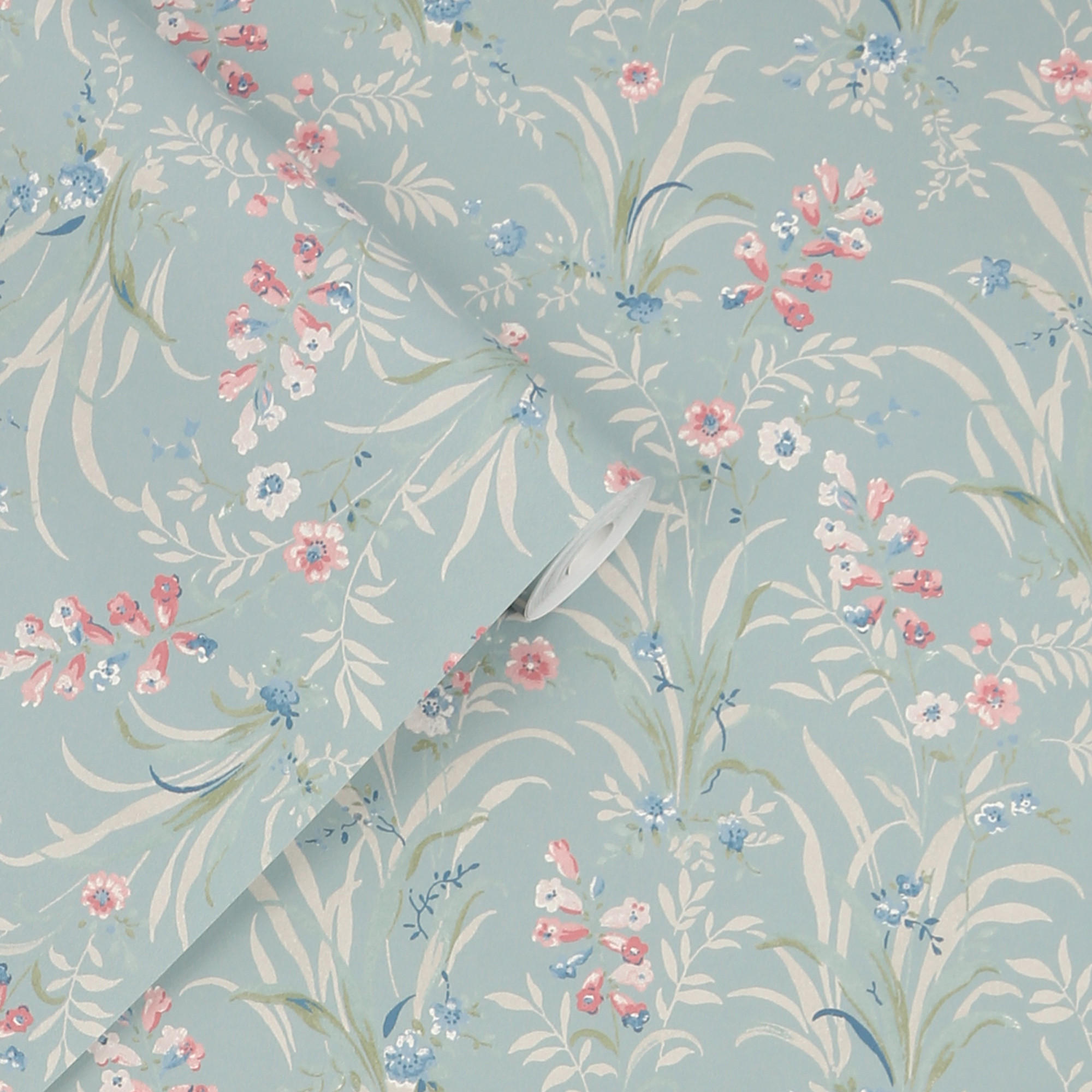 VLIESTAPETE Mosedale Posy Dark Duck Egg Blue - Dunkelblau, Papier/Kunststoff (52/1000cm) - Graham & Brown