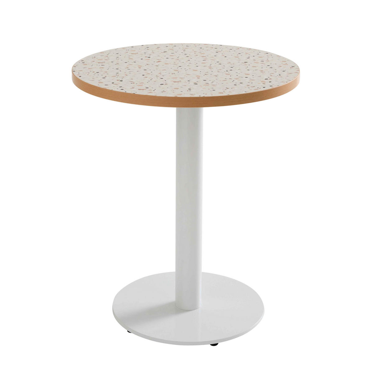 TISCHPLATTE runder 60 cm, Weiß - Creme/Weiß, Kunststoff (60/2.5/60cm) - Oviala