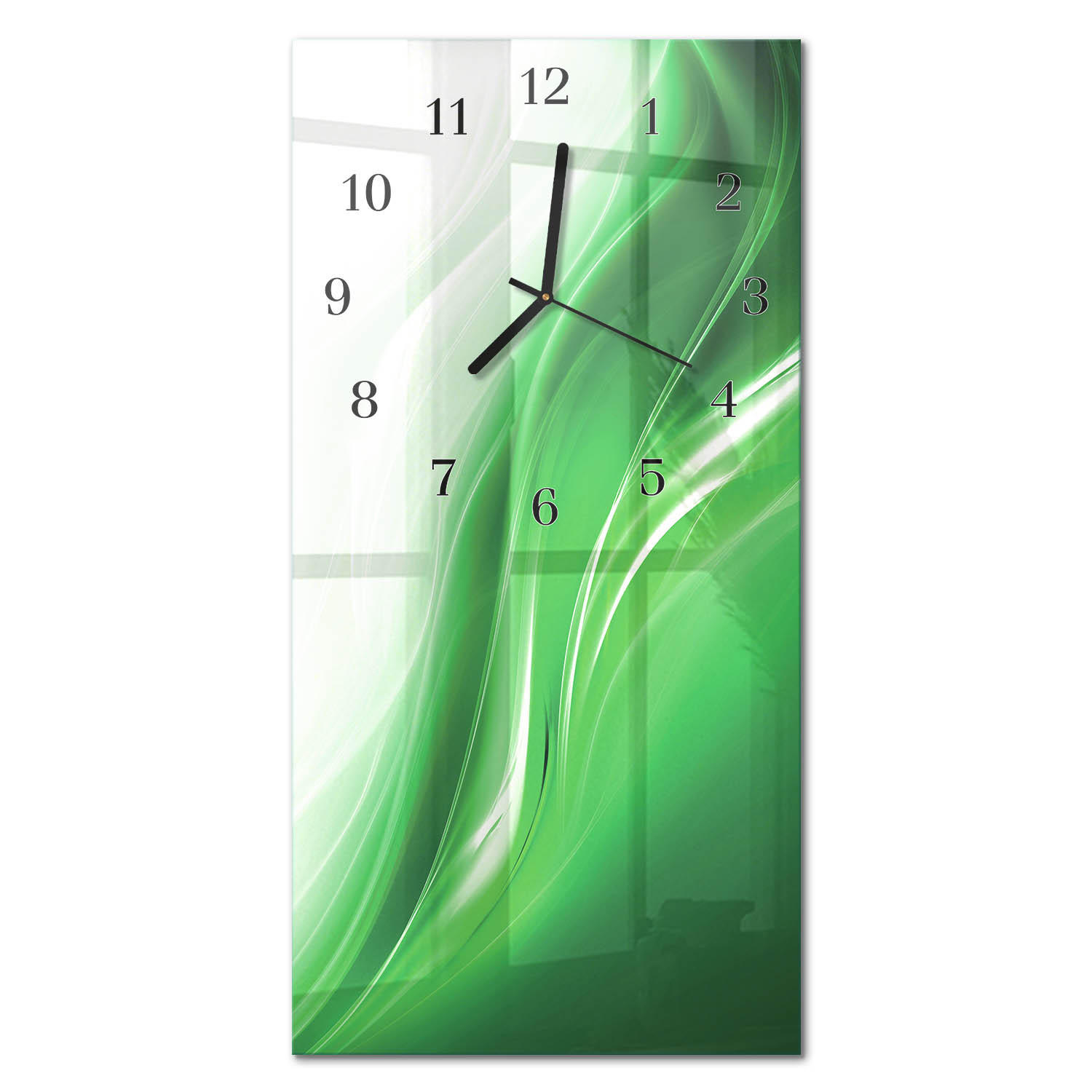WANDUHR 60x30 cm - Sturm - Grün, Glas (30/60/0.4cm) - TULUP