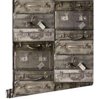 TAPETE Vintage Koffer 53 cm x 10.05 m - Braun, Papier (53/1000cm) - ESTAhome
