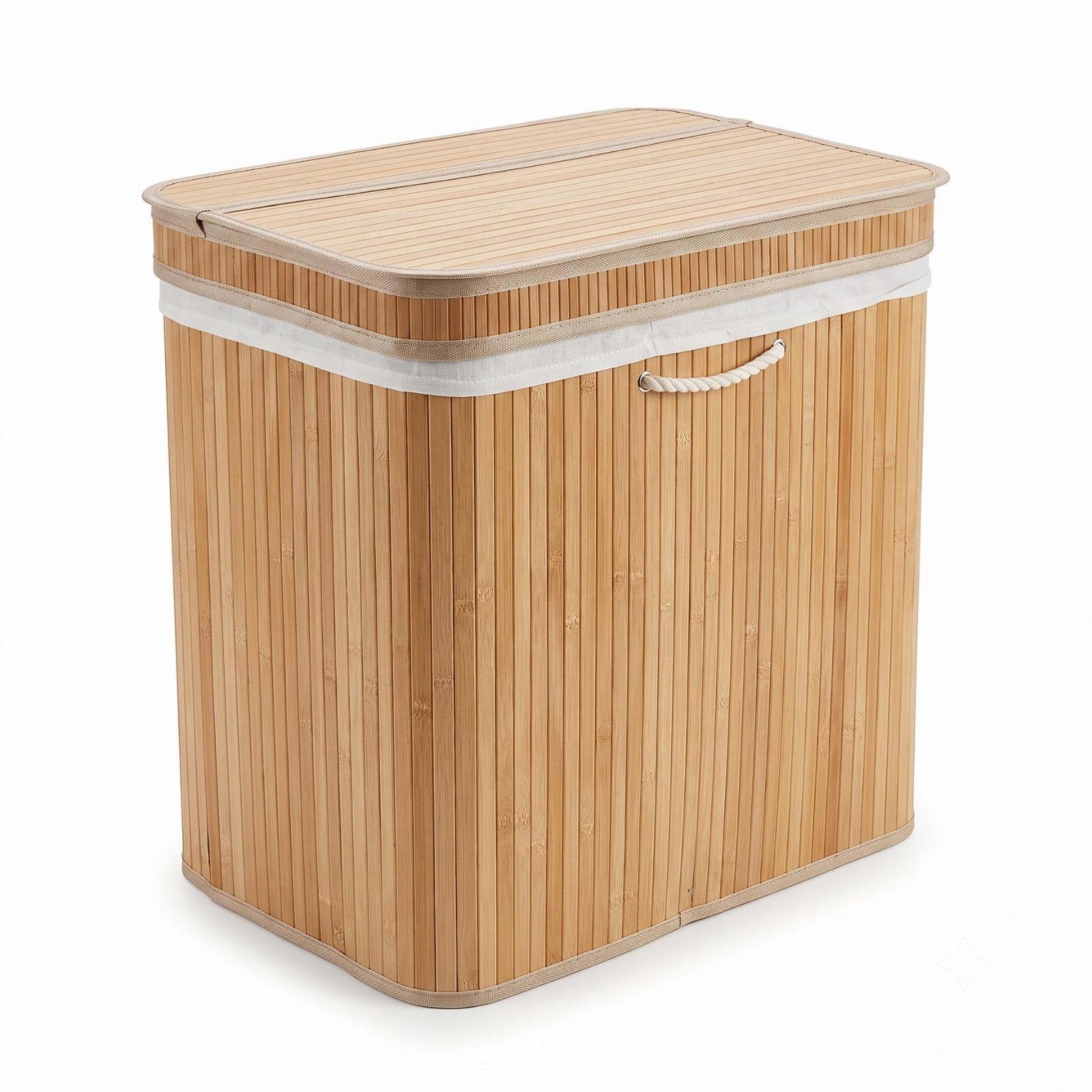 WÄSCHEKORB aus Bambus 63/43/60 cm - Beige, Naturmaterialien (43/60/63cm) - NUXIO