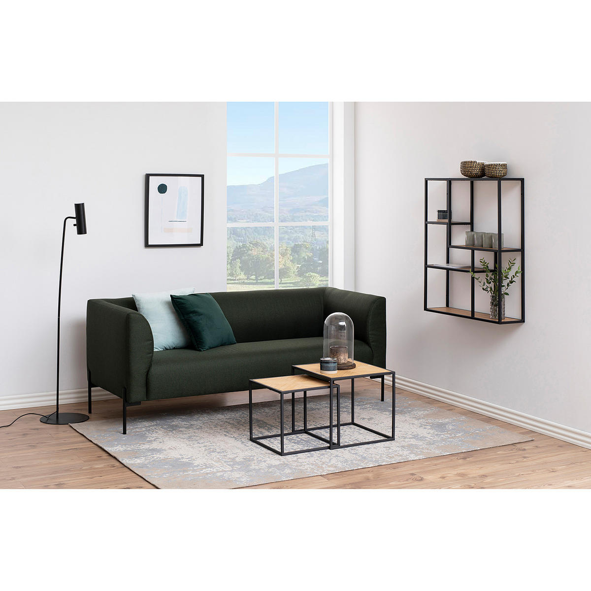 WANDREGAL - Wildeiche, Holzwerkstoff/Metall (75/91/20cm) - home24