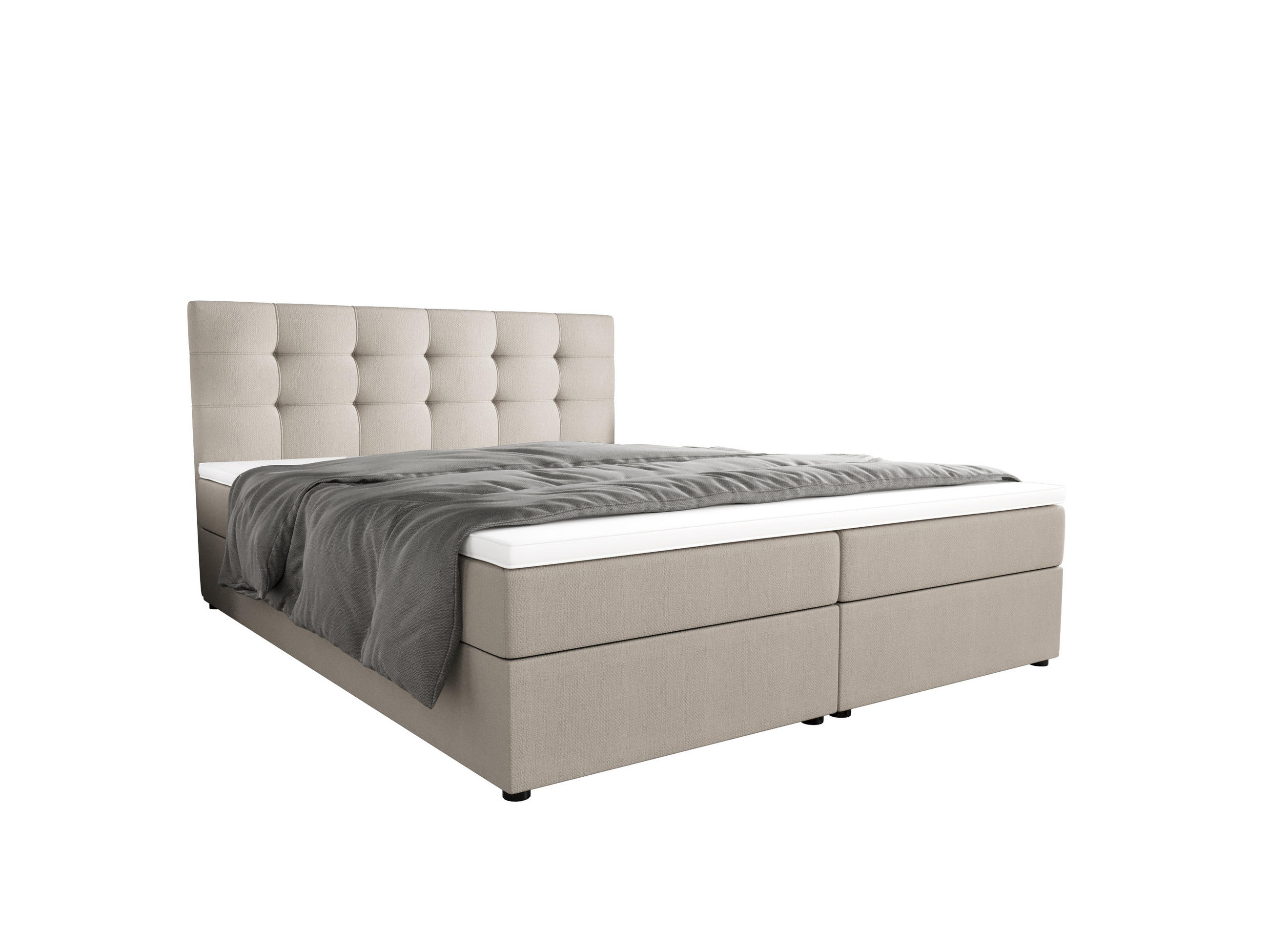 BOXBETT FADO 2 180x200, mit Matratze H3 und Topper, Cosmic 10 - Beige, Holz/Kunststoff (180/200cm) - Bedante