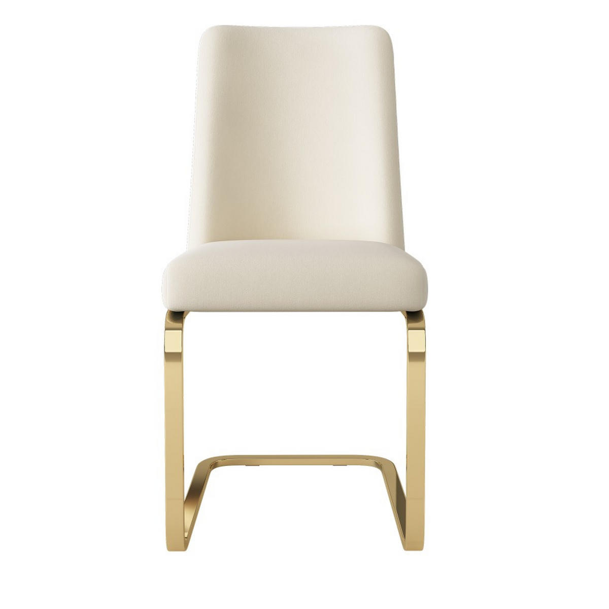 SCHWINGSTUHL 2-er Set Freischwinger,Esszimmerstuhl mit goldenen Stuhlbeinen,Samt,Beige - Beige, Metall (45/88/42cm) - LVHOM