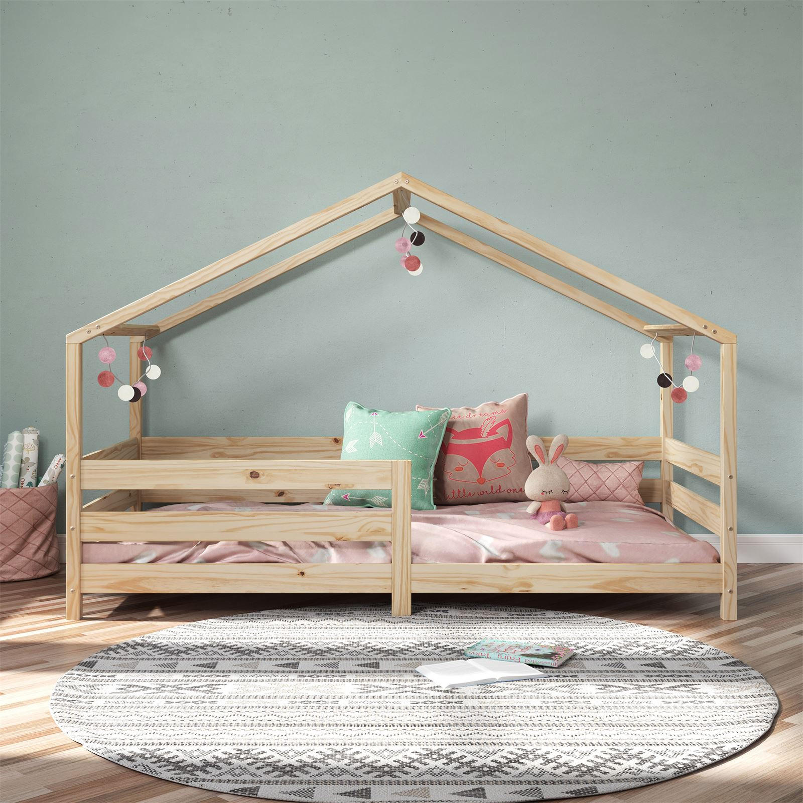 HAUSBETT RENA 90x200 cm - Naturfarben, Holz (96/138/206cm) - IDIMEX