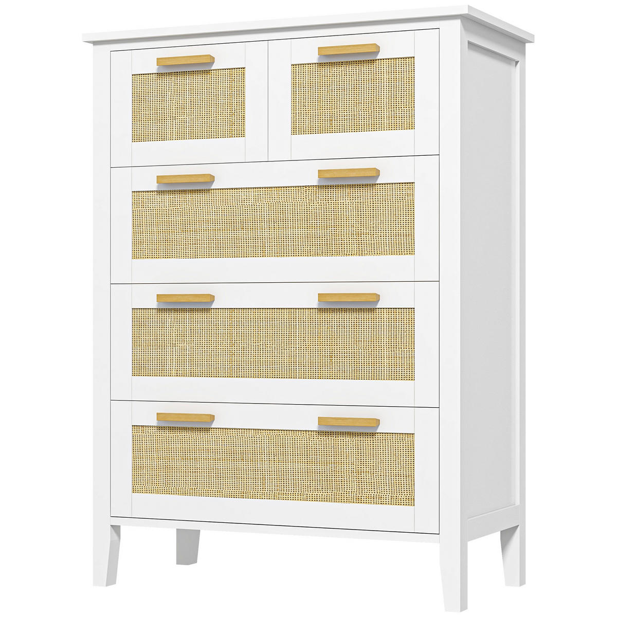 KOMMODE Weiß 77/37/104 cm - Weiß, Holzwerkstoff (77/104/37cm) - PANGIVO