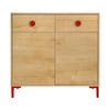 KOMMODE mit 2 Türen und 2 Schubladen ALISE Kids - Rot/Eiche Artisan, Holzwerkstoff (90/85/45cm) - RNT By Really Nice Things