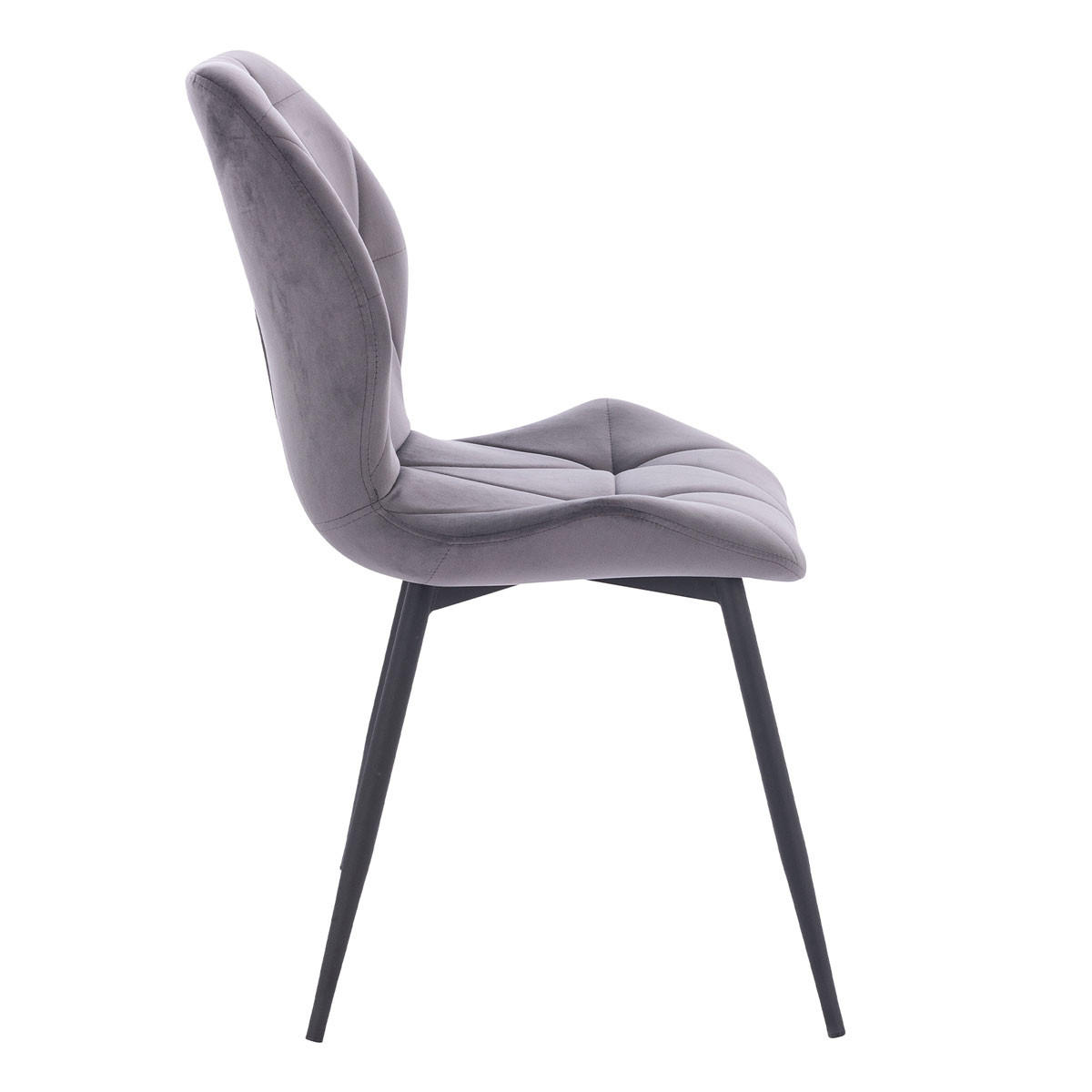 ESSZIMMERSTUHL JAMIE 2er Set Samt Dunkelgrau - Anthrazit/Schwarz, Textil (47/84/48cm) - SVITA