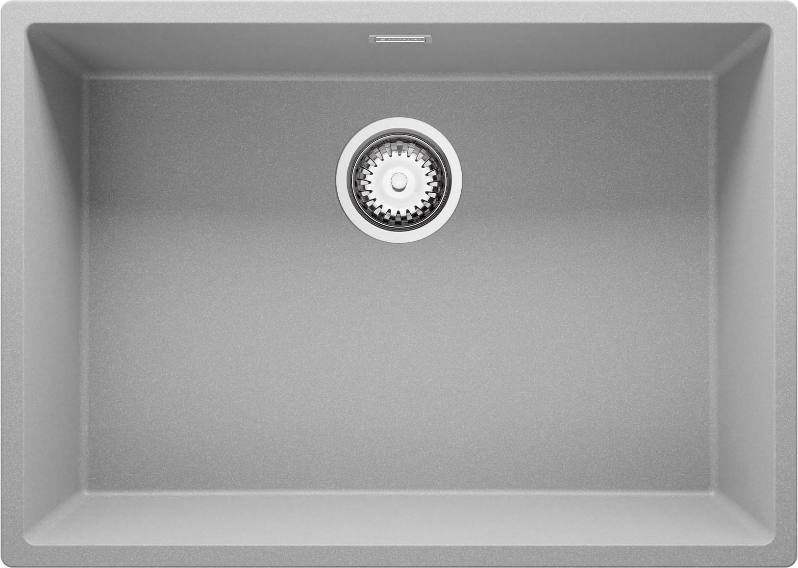 SPÜLBECKEN London Slim, 2-er set Grau 66/47 cm 1 Becken + Ablauf-Set ab 70er Unterschrank - Chromfarben/Grau, Kunststoff (66/20/47cm) - Primagran