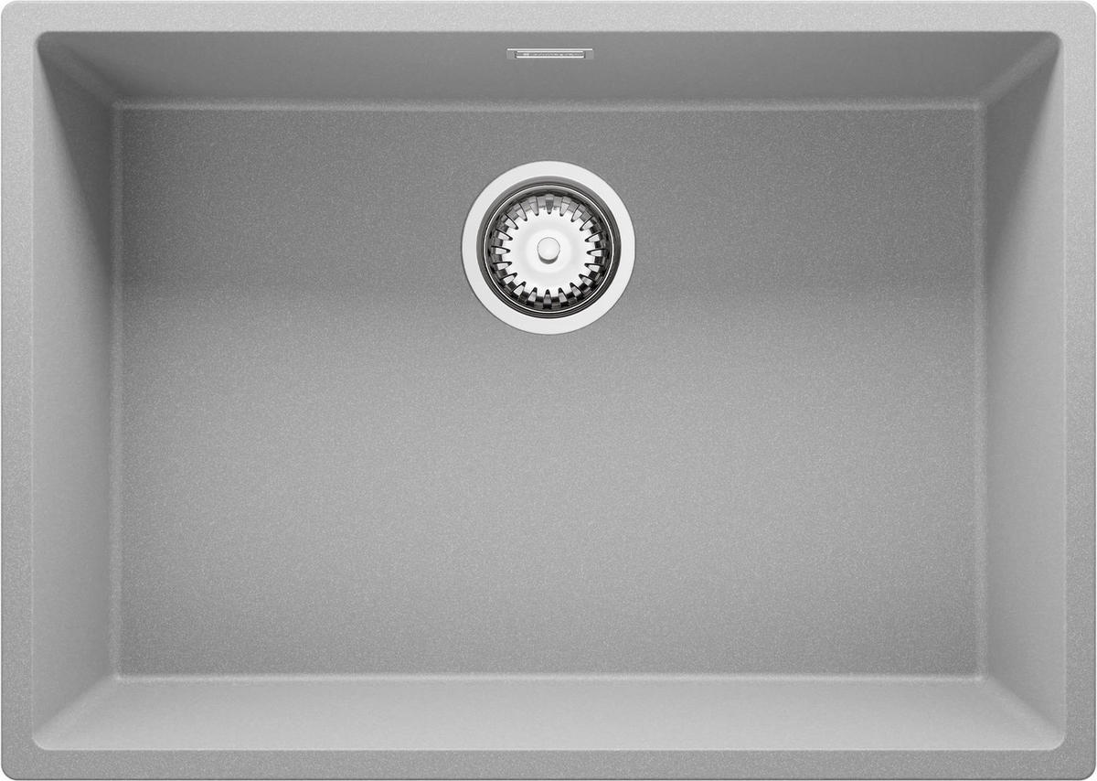 SPÜLBECKEN London Slim, 2-er set Grau 66/47 cm 1 Becken + Ablauf-Set ab 70er Unterschrank - Chromfarben/Grau, Kunststoff (66/20/47cm) - Primagran