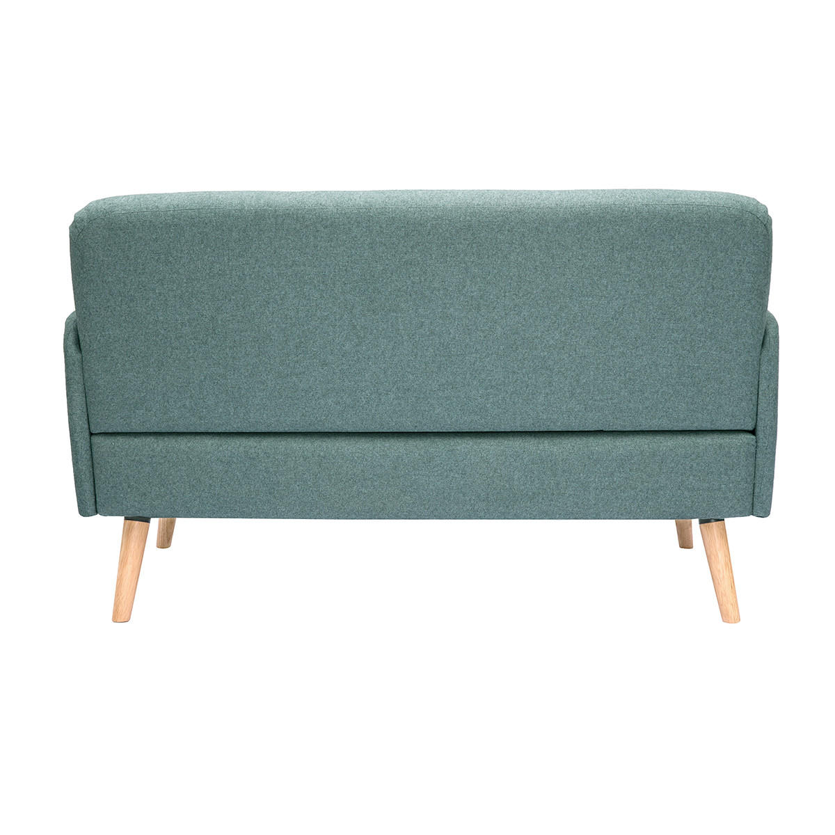 SOFA 2-Sitzer GrÙngrauer Stoff Helles Holz ISKO - Blaugrau, Textil (131/81/76.5cm) - Miliboo