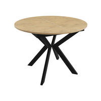 TISCH Leia 100 Ausziehbar - Schwarz/Naturfarben, Holzwerkstoff/Metall (100/100/76cm) - MIRJAN24