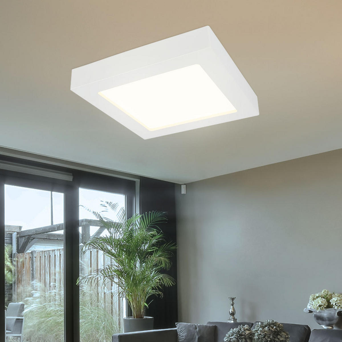 LED DECKENLEUCHTE Kunststoff Weiß - Weiß, Kunststoff (17.2/17.2/3.5cm) - Globo Lighting