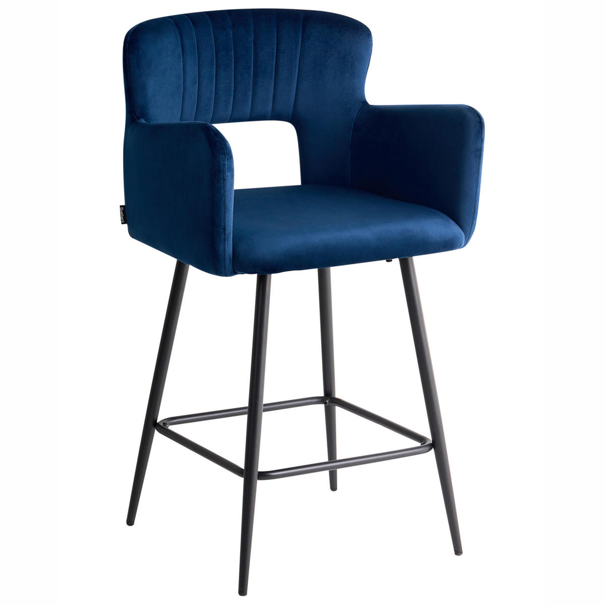 BARSTUHL 2er-Set Samtstoff Marineblau Sanilac - Hellblau, Textil (53/94/51cm) - Beliani
