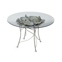 BEISTELLTISCH 107x107x76 natur DEKO #086 - Silberfarben, Metall (107/107/76cm) - Massivmoebel24