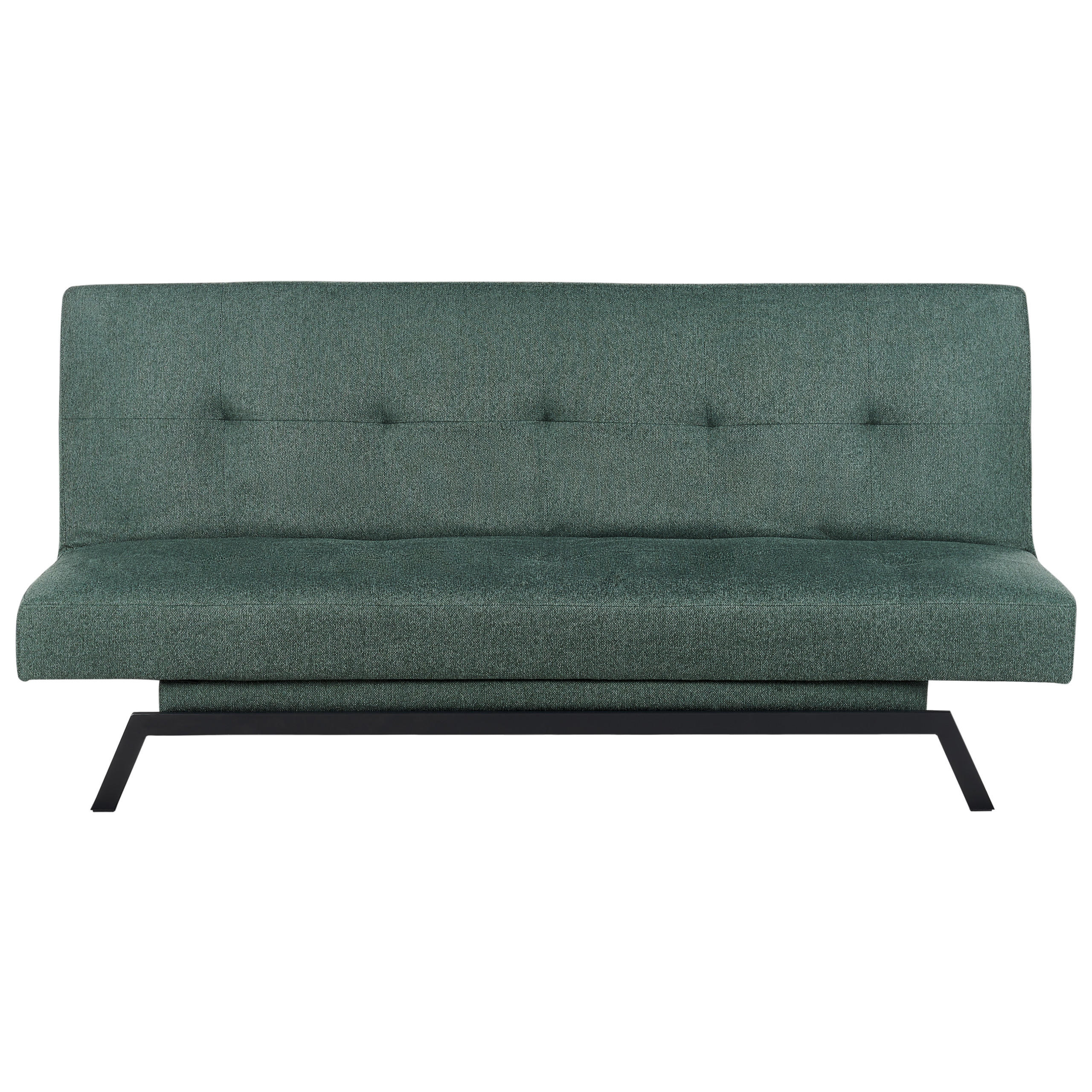3-SITZER-SCHLAFSOFA grün Leeds - Schwarz/Grün, Textil (188/85/93cm) - Beliani
