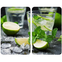 GLASSCHUTZPLATTEN für Herd - 2 Stück Mojito 52/30/0,5 cm - Anthrazit, Glas (30/0.5/52cm) - Wenko
