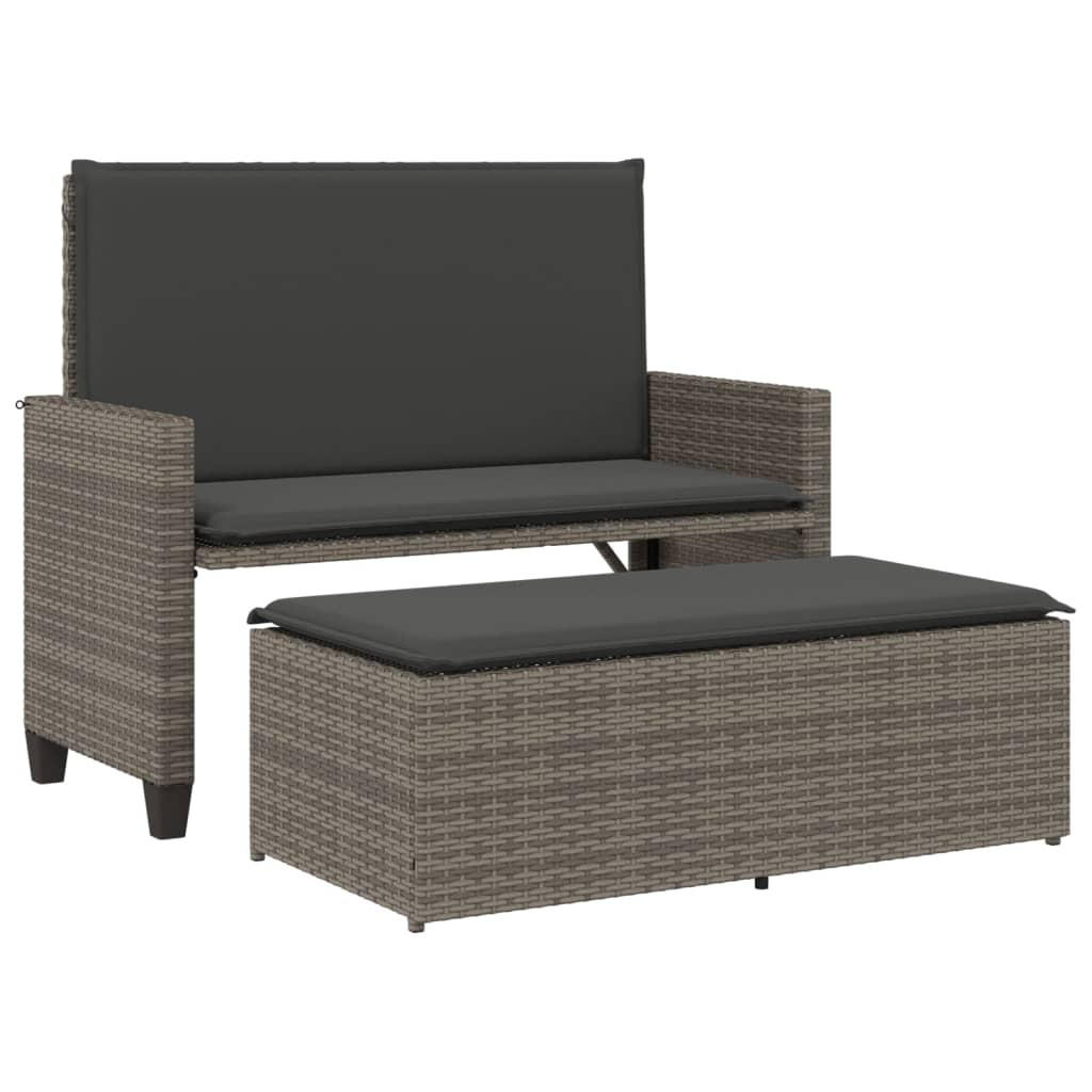 furnicato Gartenbank Grau, Anthrazit 122x61.5x55 cm