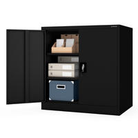 AKTENSCHRANK abschließbar KADO Flügeltüren 93x90x60cm Schwarz - Schwarz, Metall (93/90/60cm) - DELUKE