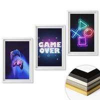 WANDBILDER 3er-Set - 40x60 cm Weißer Rahmen - Game Over Gamepads - Weiß, Kunststoff (40/60cm) - ArtPrintCave