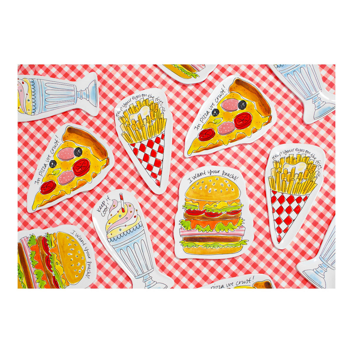 TELLER 3D Milkshake in Bunt - 24 x 10cm - Multicolor, Keramik (24/10/1.6cm) - Blond Amsterdam