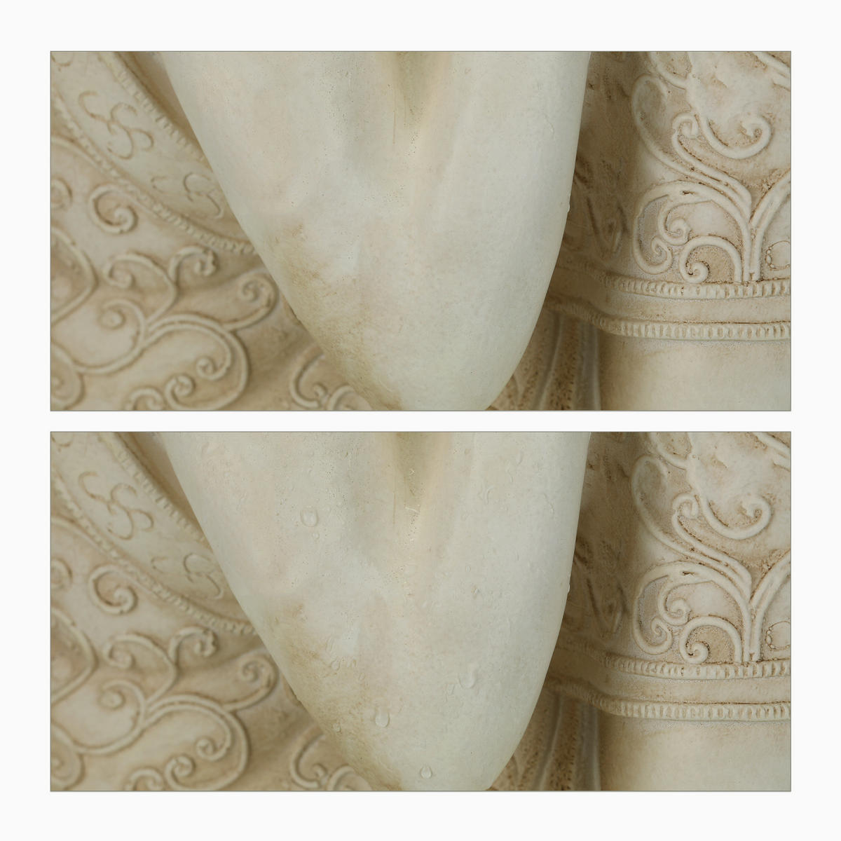 BUDDHA-FIGUR - Creme, Kunststoff (40.5/61/38cm) - Relaxdays