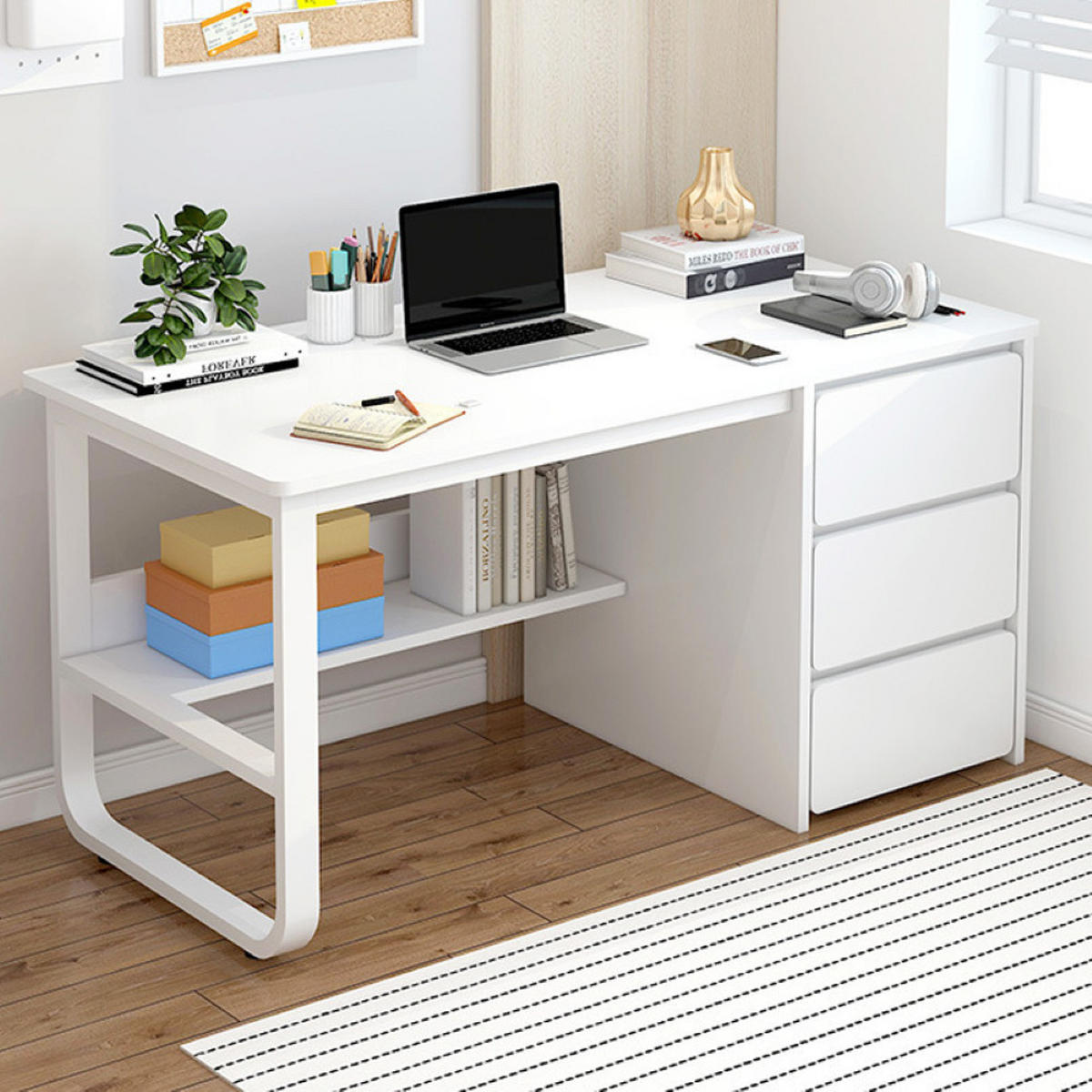 SCHREIBTISCH weiß 100/50/73,5 cm - Weiß, Textil (100/50/73.5cm) - MUVU