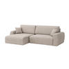 ECKSOFA Mit Schlaffunktion Ariel L, Cordstoff, Stoff Poso, Dunkelbeige, Links - Beige, Holz (250/142cm) - Kaiser Möbel