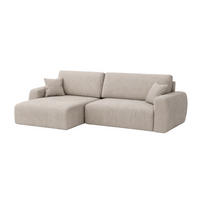 ECKSOFA Mit Schlaffunktion Ariel L, Cordstoff, Stoff Poso, Dunkelbeige, Links - Beige, Holz (250/142cm) - Kaiser Möbel