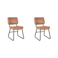ESSZIMMERSTUHL Noah Braun 61/47/85 cm 2er-Set - Braun, Textil (47/85/61cm) - LABEL51
