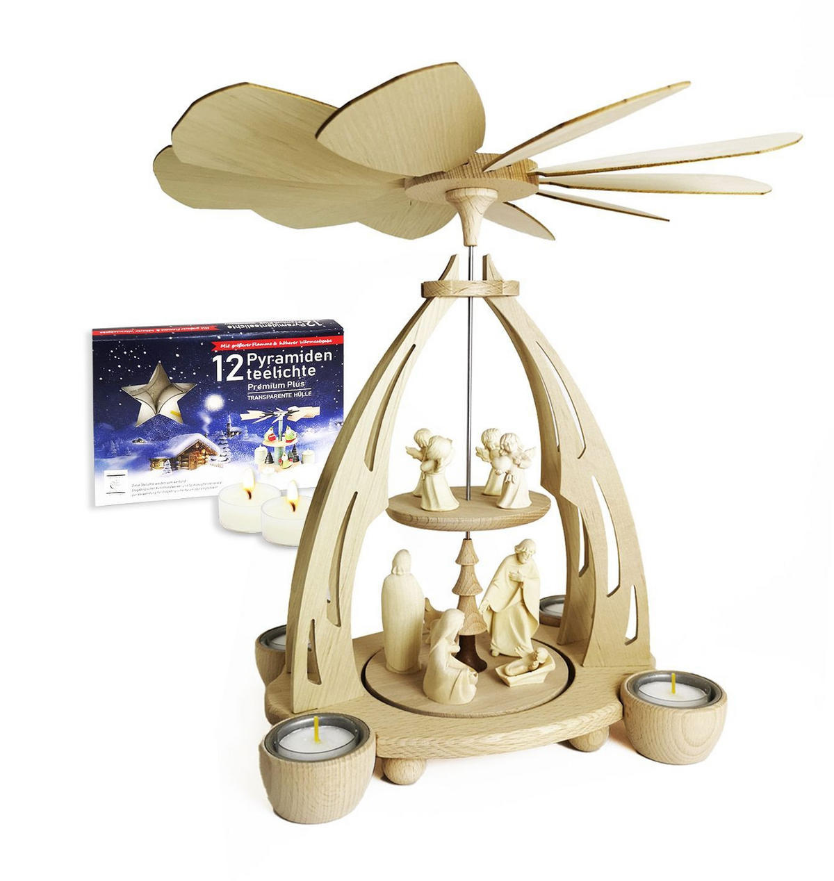 PYRAMIDE Heilige Familie 20/24/35 cm - Multicolor, Holz (0.1/35/0.1cm) - Dekoteam24