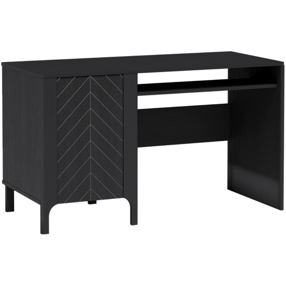 SCHREIBTISCH Lume mit einer Tür, 135 cm, schwarz - Schwarz, Holzwerkstoff (60/135/77.5cm) - Beautysofa