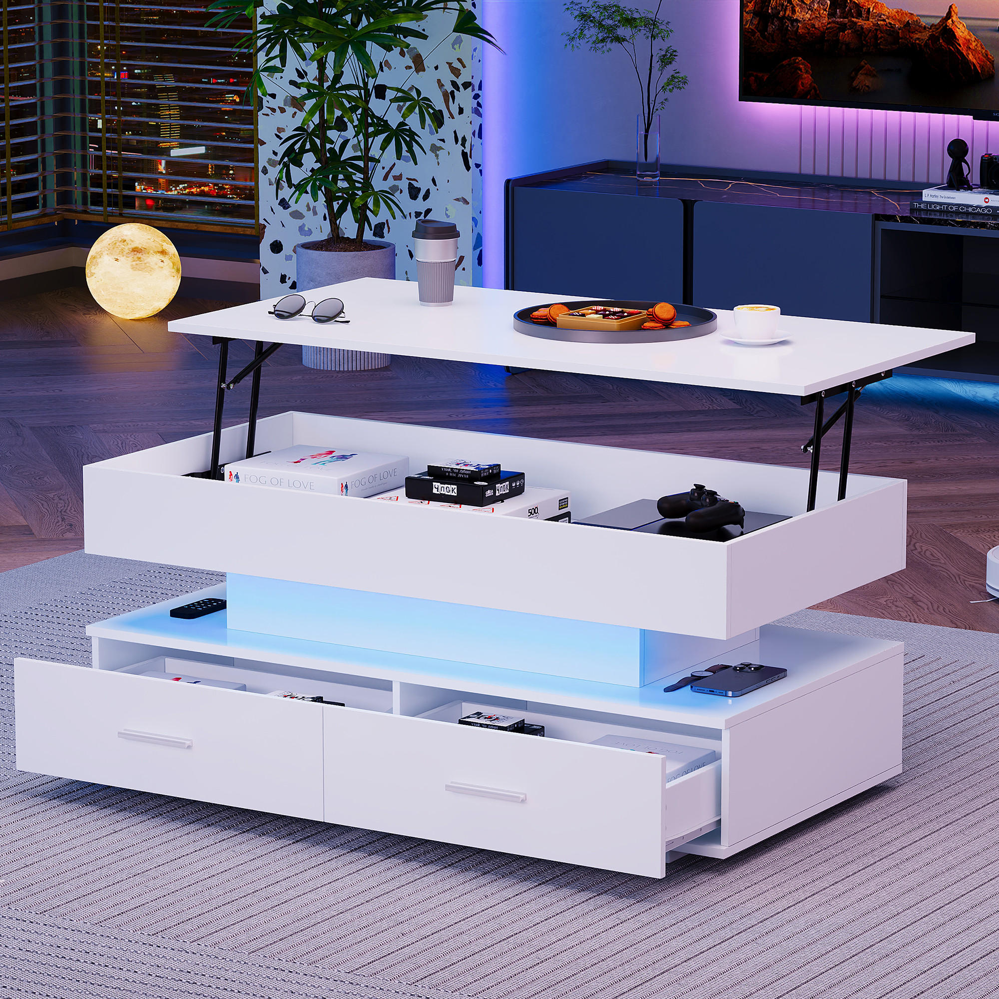 COUCHTISCH Weiß 100/50/44 cm - Weiß, Holzwerkstoff (100/50/44cm) - Urban Meuble