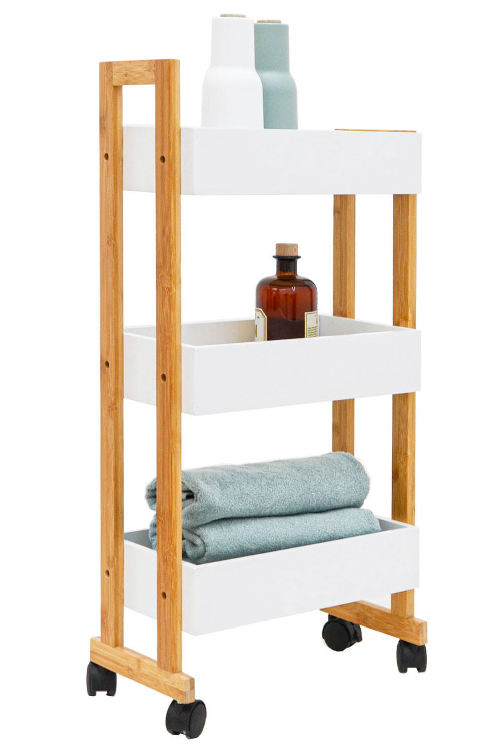 KÜCHEN-NISCHENREGAL 38x20x80 cm - Weiß, Holz (20/80/38cm) - Dunedesign